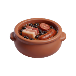 Bean Stew Clay Pot - Traditional 3D Food Icon