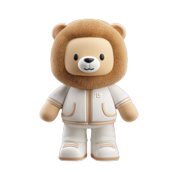Cute Bear Mascot Character 3D Icon for Branding