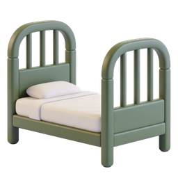 Icona di letto stilizzata per temi di casa e comfort