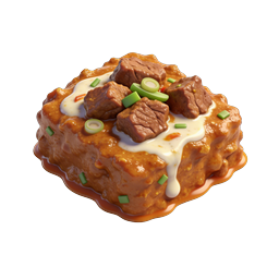 Savory Beef Curry Dish 3D Food Icon | Realistic Render