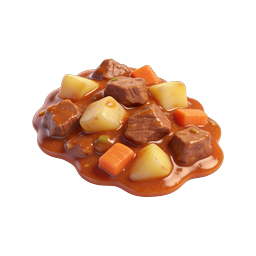 Realistic Beef Stew Icon - Hearty Meat & Vegetable Dish