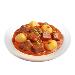 Hearty Beef Stew with Potatoes Icon | 3D Food Illustration