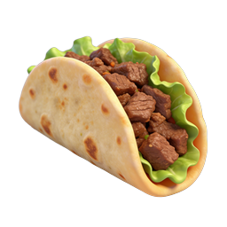 Delicious Beef Taco 3D Icon for Food Apps