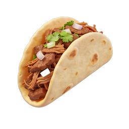 Realistic Beef Taco Icon - Mexican Food 3D Illustration