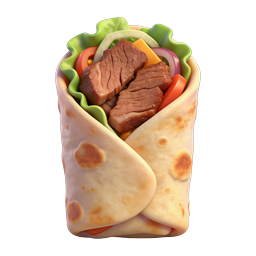 Delicious Beef Wrap Food Icon - 3D Realistic Style