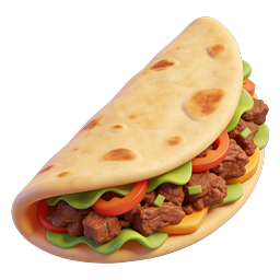 Delicious Beef Wrap 3D Food Icon for Mexican Cuisine