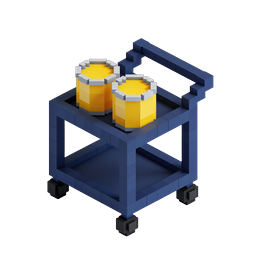 Иконка пивной тележки Voxel - 3D пиксель-арт тележка