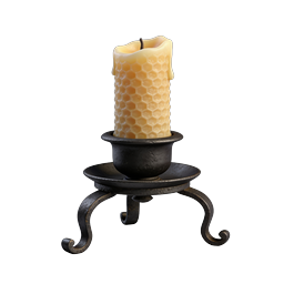 Bienenwachs-Honigwaben-Kerze-auf-Metallständer-Icon