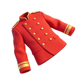 Bellhop-Uniform-Icon - Rote Doorman-Jacke und Mütze