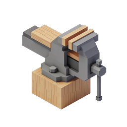 3D Isometrisches Icon Werkbankschraubstock Werkzeug