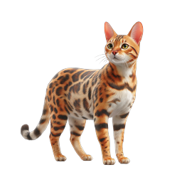 Bengal Cat Realistic Icon - Exotic Spotted Feline