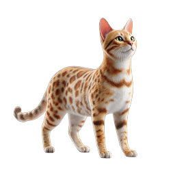 Realistic Bengal Cat Standing Icon - Exotic Pet Breed
