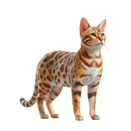 Realistic Bengal Cat Icon - Exotic Spotted Feline