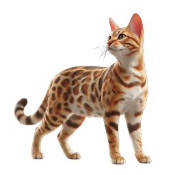 Realistic Bengal Cat Illustration - Premium Pet Icon