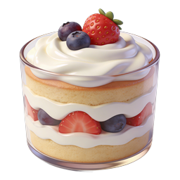 Icône dessert trifle aux baies - gâteau et crème en couches 3D