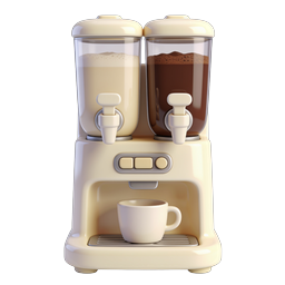 Dual Beverage Dispenser Machine Icon - Coffee & Milk