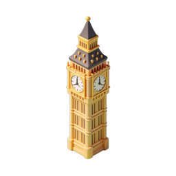 Stylized Big Ben Icon for Travel and Culture