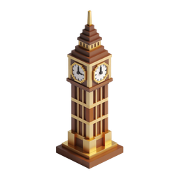 Stylized Big Ben Clock Tower Icon for Design Projects
