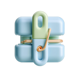 Binder Clip Icon | 3D Office Supplies Icon for Apps
