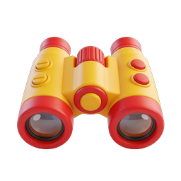 Colorful 3D Binoculars Icon for Adventure & Discovery