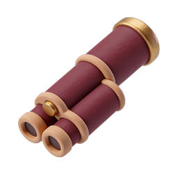 Clay Binoculars 3D Icon - Travel & Exploration