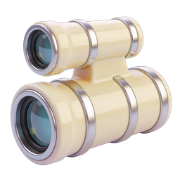 Binoculars Icon - 3D Optical Equipment Illustration