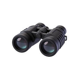 Binoculars Icon - Realistic 3D Optics Illustration