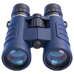 Realistic Blue Binoculars 3D Icon for Outdoor Adventures