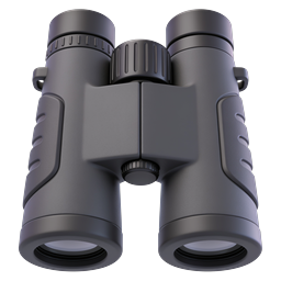 Realistic Black Binoculars Icon for Observation Apps