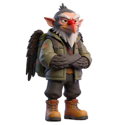 Adventurous Bird Explorer 3D Character Icon