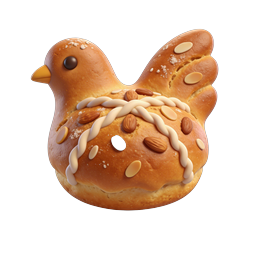 Bird-Shaped Bread Icon - Artisan Bakery 3D Illustration