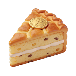 Bitcoin Cake Icon - 3D Crypto Dessert Illustration