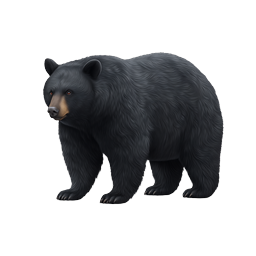 Realistic Black Bear Wildlife Icon | Nature Animal