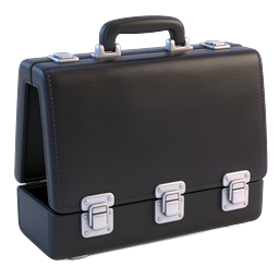 Black Leather Briefcase Icon - Professional Business