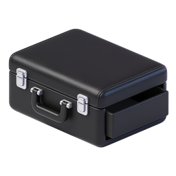 Premium Black Briefcase Icon | Professional Business Illustration