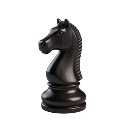 Black Chess Knight Icon | Classic Wooden Chess Piece