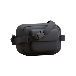 Black Crossbody Bag Icon - Minimalist 3D Design
