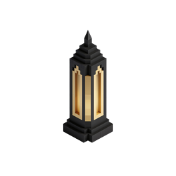 Black Gold Tower 3D Isometric Icon