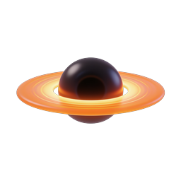 Realistic Black Hole Icon with Glowing Accretion Disk