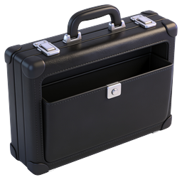 Professional Black Leather Briefcase Icon