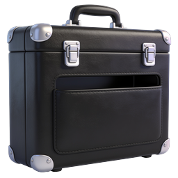 Black Leather Briefcase Icon - Professional Business Case