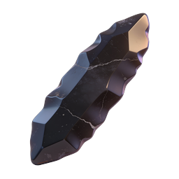 Black Marble Crystal Shard 3D Icon - Elegant Stone