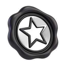 Black Star Badge Icon - Premium Award Emblem