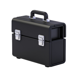 Black Toolbox Icon - Realistic 3D Tool Storage