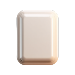 Blank 3D Clay Rectangle Icon | Rounded Card Template