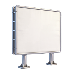 Blank Billboard Advertising Display Icon | 3D Metallic
