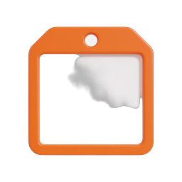 Blank Orange Tag Label Icon - 3D Rendered