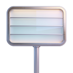 Blank Street Sign Board Icon | Realistic 3D Signage
