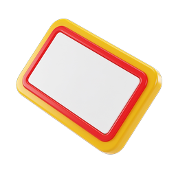 3D Blank Tablet Device Icon - Yellow & Red Design
