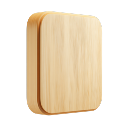 Blank Wooden Sign Icon - 3D Rendered Template